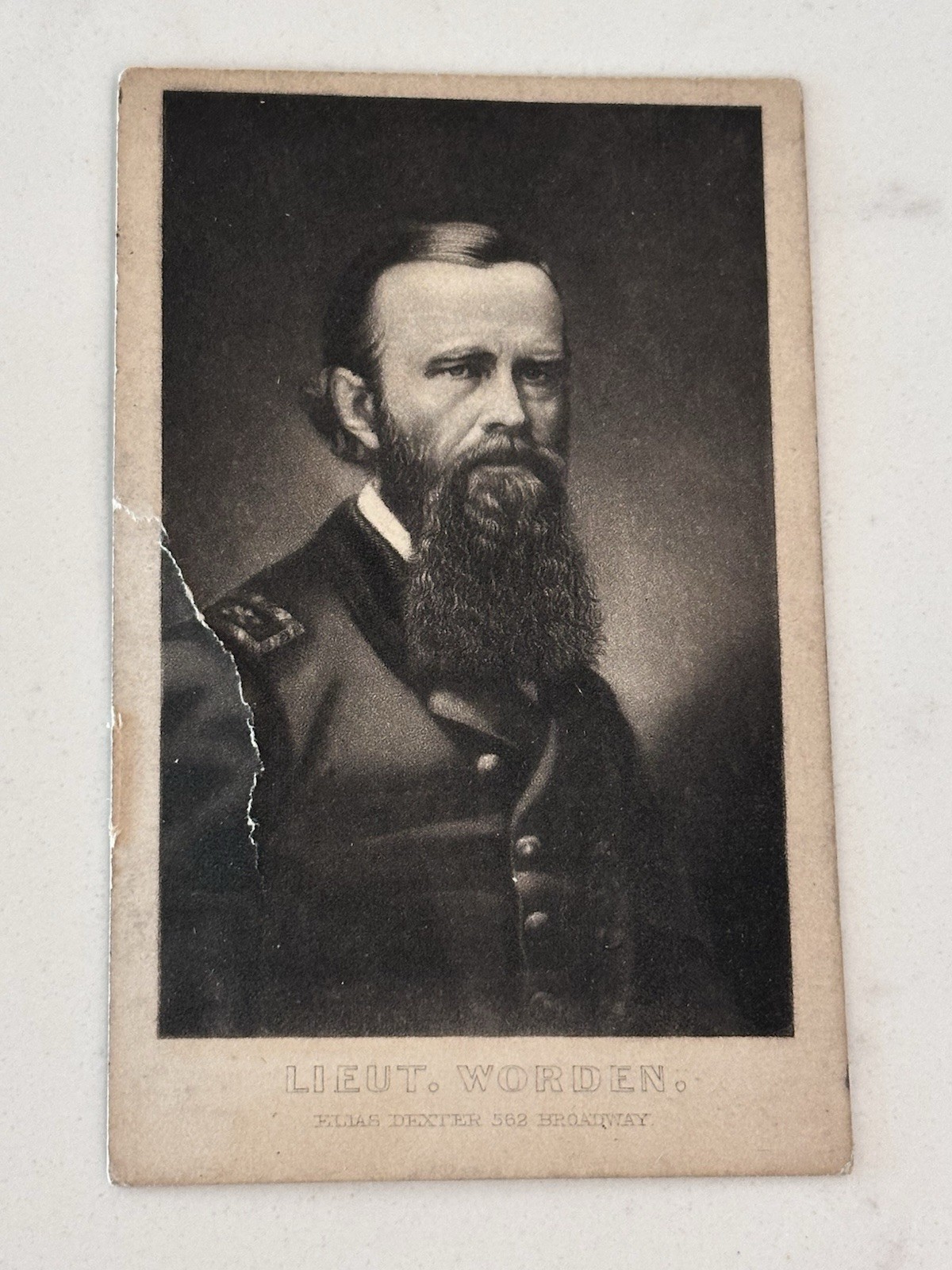Lt. John Worden Commander Union Ironclad USS Monitor CDV Civil War