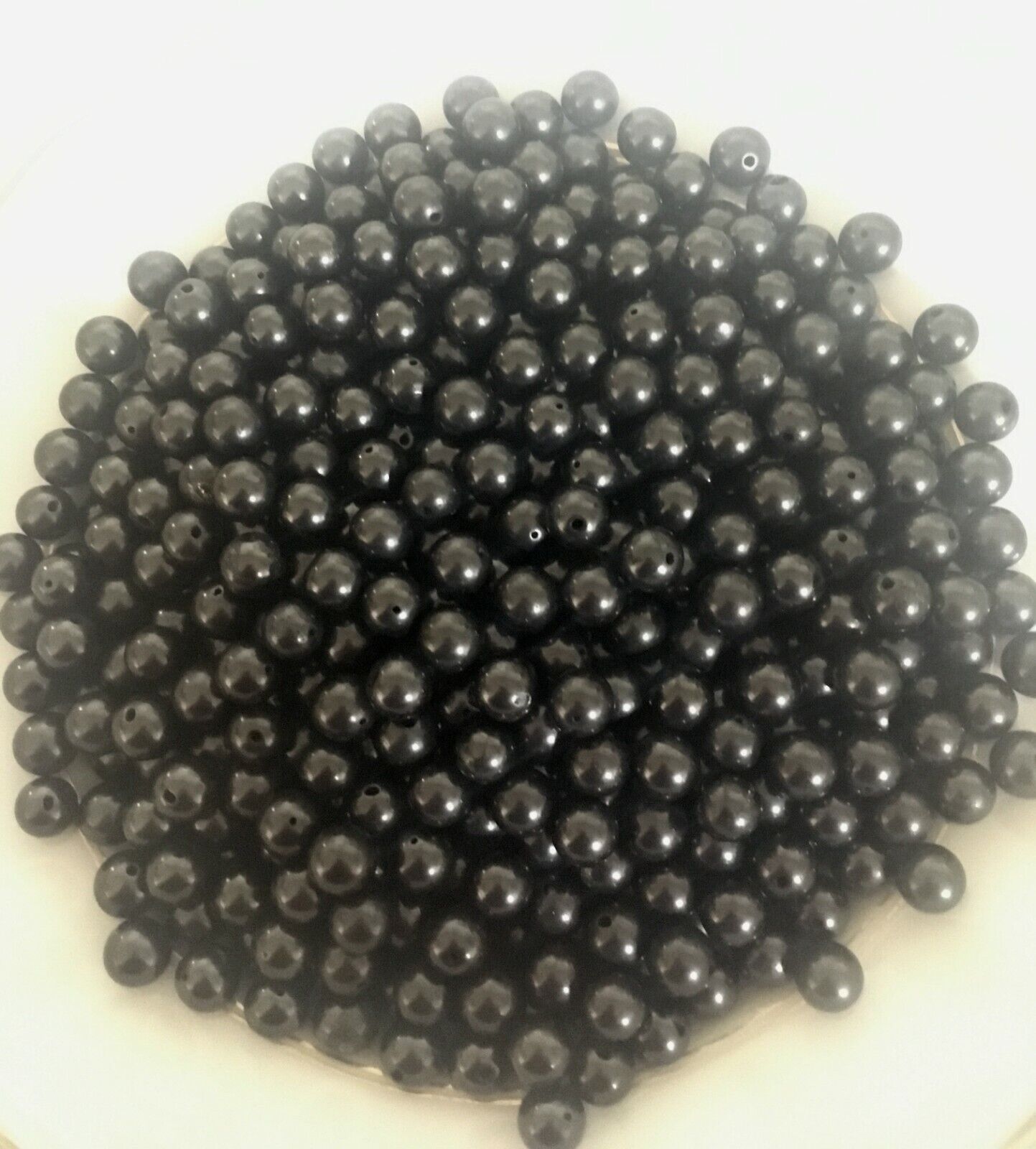 500 pcs SHUNGITE Stone 8 mm Polished Round Beads From Russia - Bulk Loose Beads