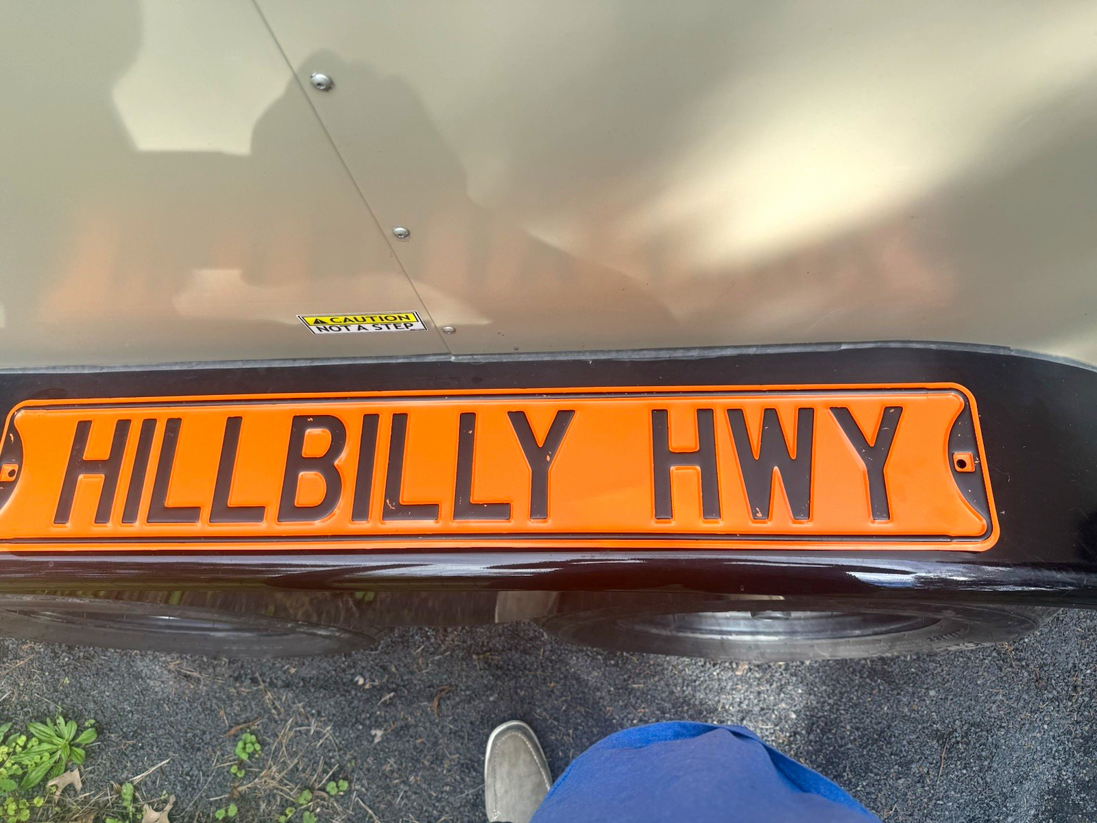 Hillbilly Hwy Orange & Black Embossed Metal Sign Street Sign Hillbilly Hwy Orange & Black Embossed Metal Sign Street Sign