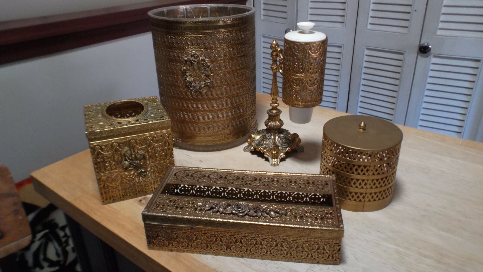 Matson Ormolu Filigree Metal Hollywood Regency COLLECTION. Matson Ormolu Filigree Metal Hollywood Regency COLLECTION.