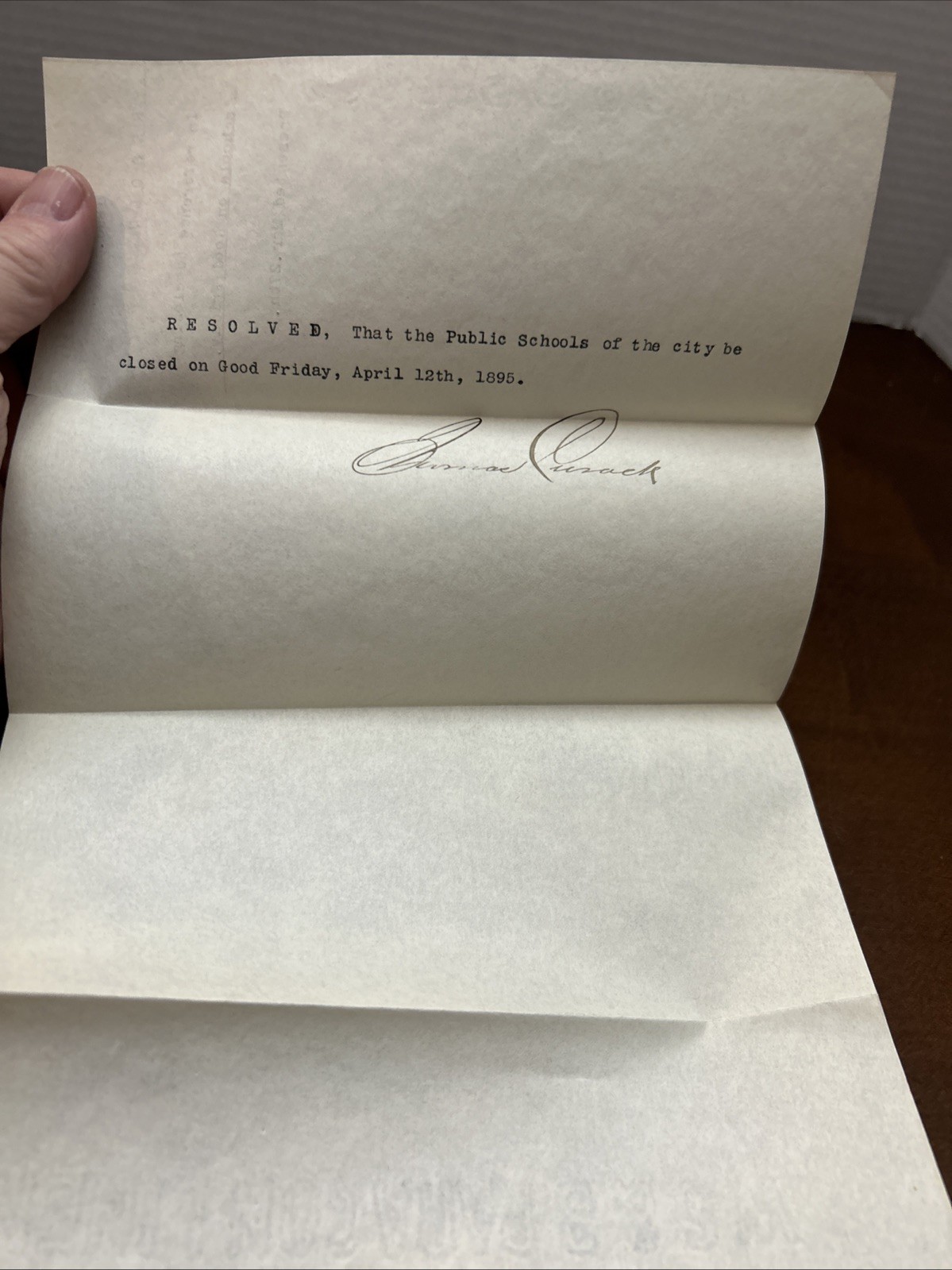Official Original Document City Of Chicago To Close Schools On Good Friday 1895