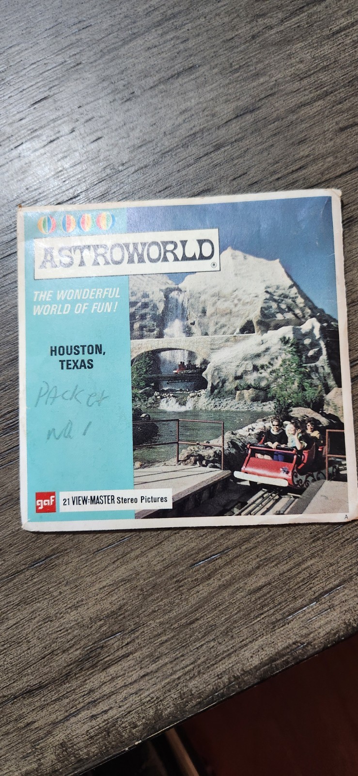 RARE GAF A422 Astroworld Houston Texas Amusement View-Master 3 Reels Packet EXC.