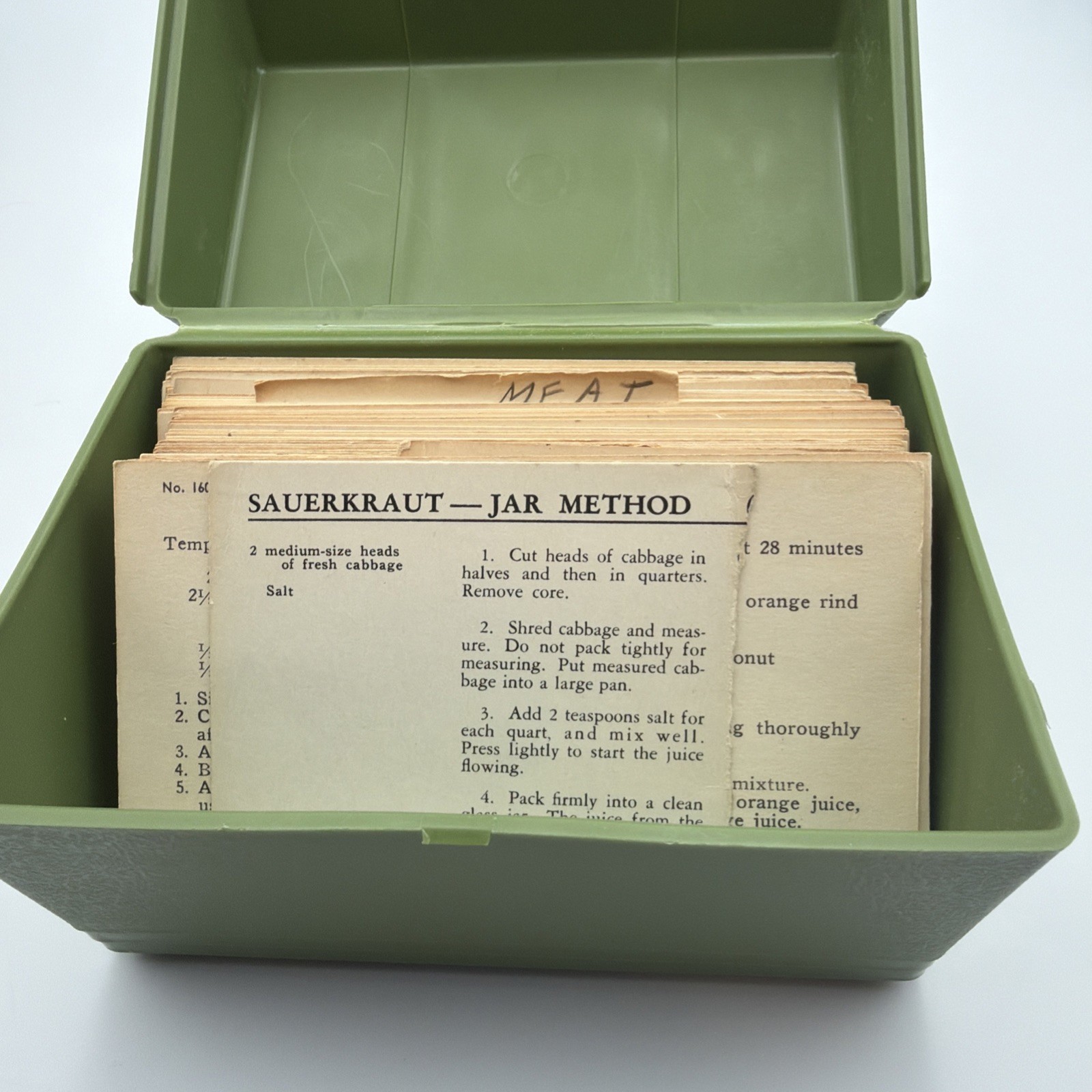 The Betty Crocker Recipe Card Library Box Avocado Green Vtg - See Pics FULL SET