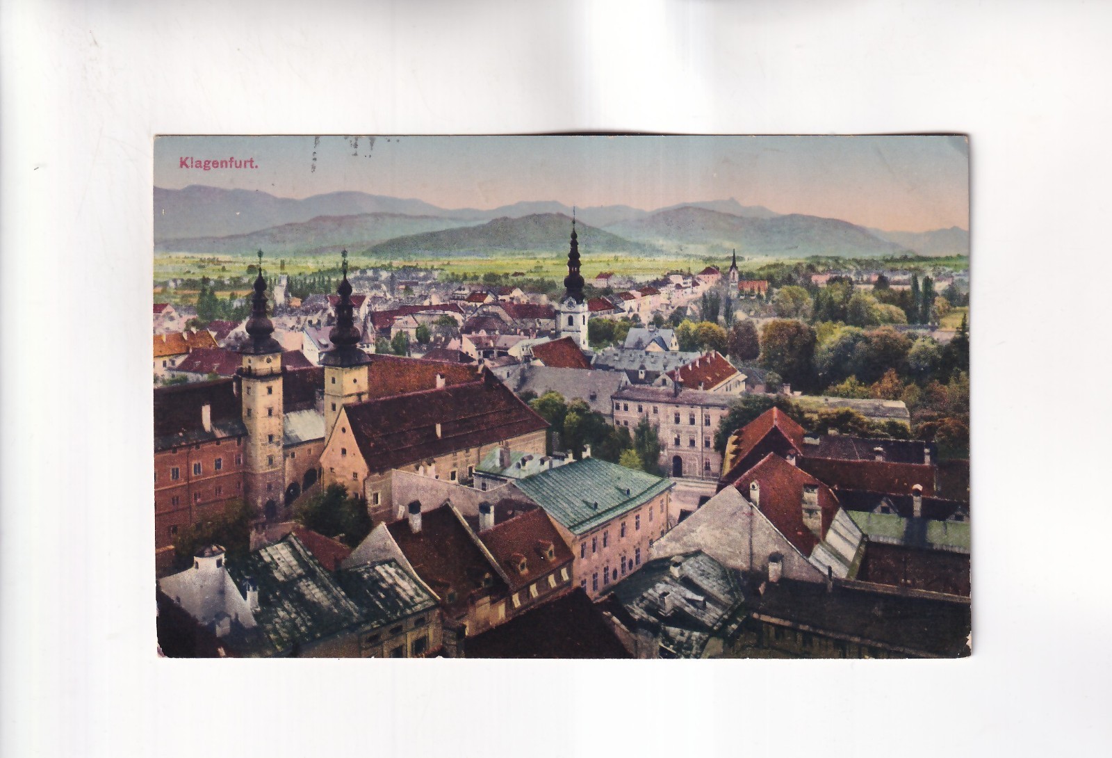 F8252) AK KLAGENFURT view over the city - churches houses 1917 postcard Austria