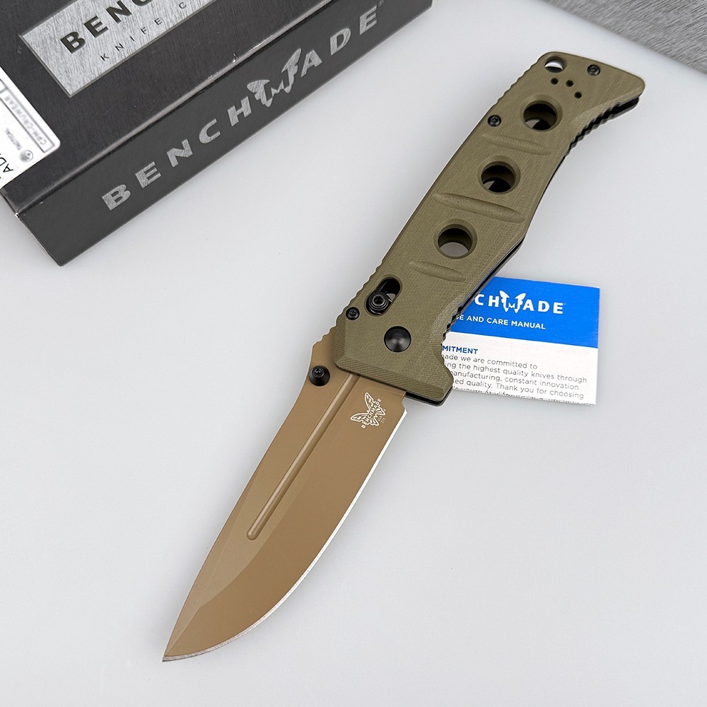 Benchmade Knives Adamas 275FE-2 CPM-CruWear Steel Olive Drab G10 Handle Folding