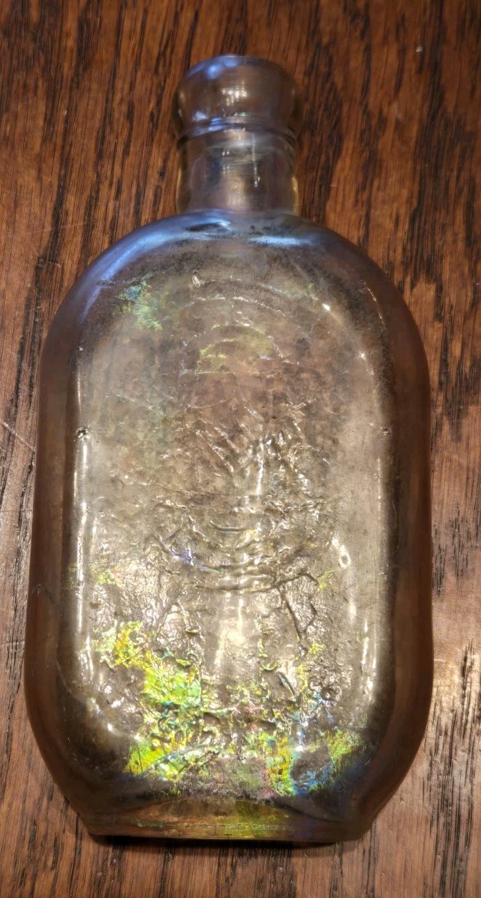 RARE Original Antique South Carolina Dispensary Monogrammed Jo-Jo Flask 1/2 Pint