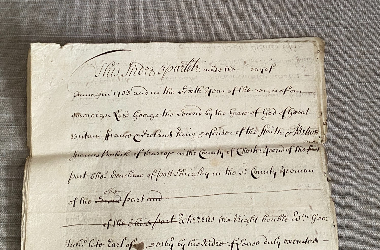 Antique 1733 Cheshire Mortgage 10 Page Deed Bostock Henshaw Macclesfield Handwri