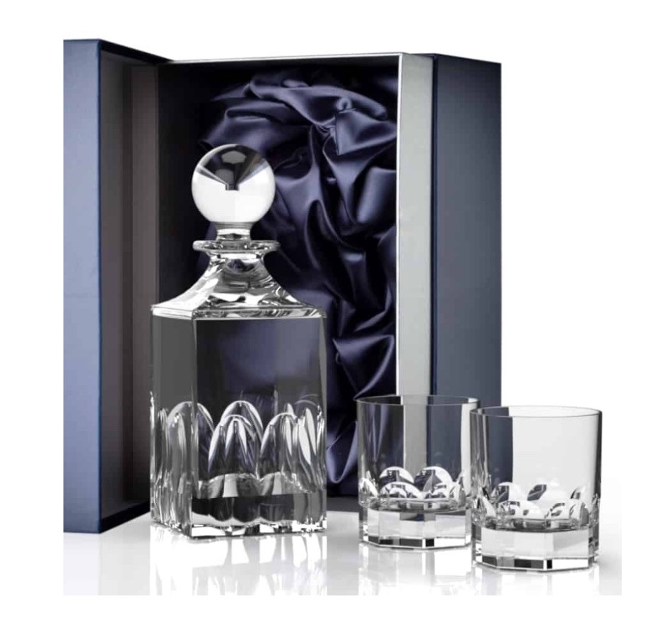 Glencairn Crystal Lewis Decanter Set Scotland LED Free In 🎁 Stunning New