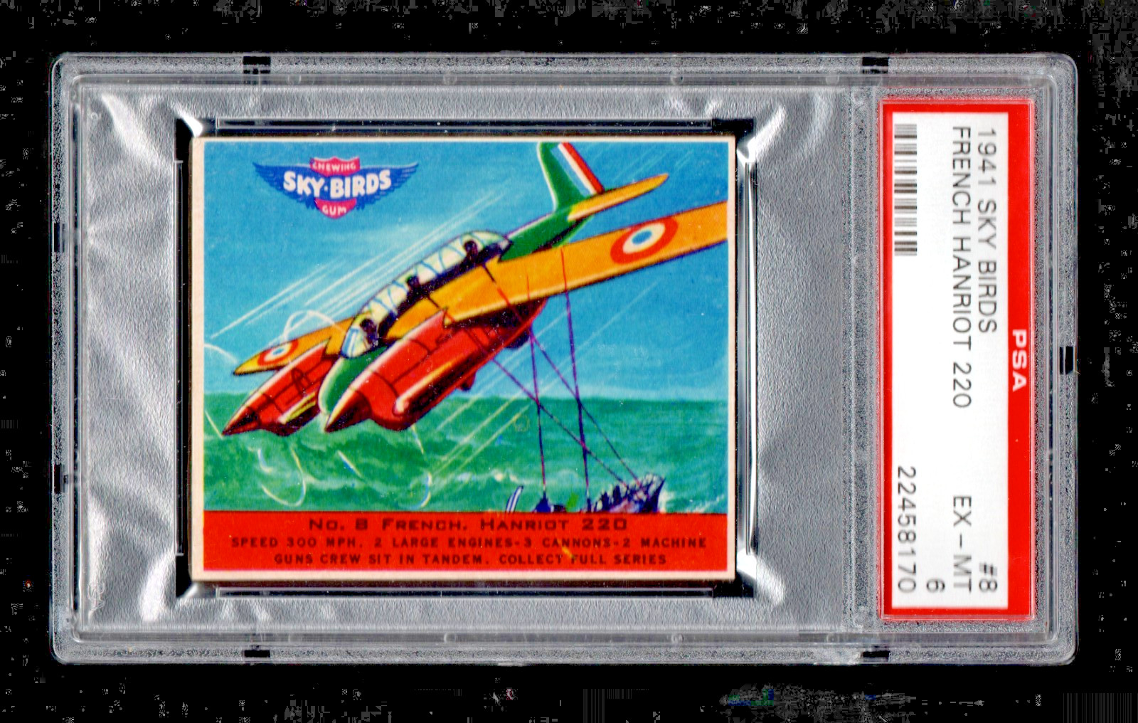 1941 Goudey Sky Birds #8 FRENCH HANRIOT 220 PSA 6