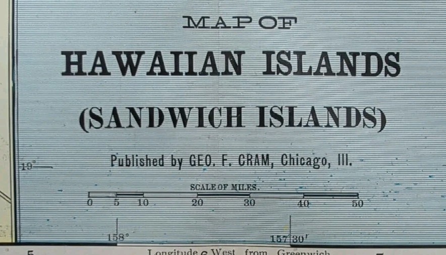 Vintage 1902 HAWAIIAN ISLANDS Map 22\