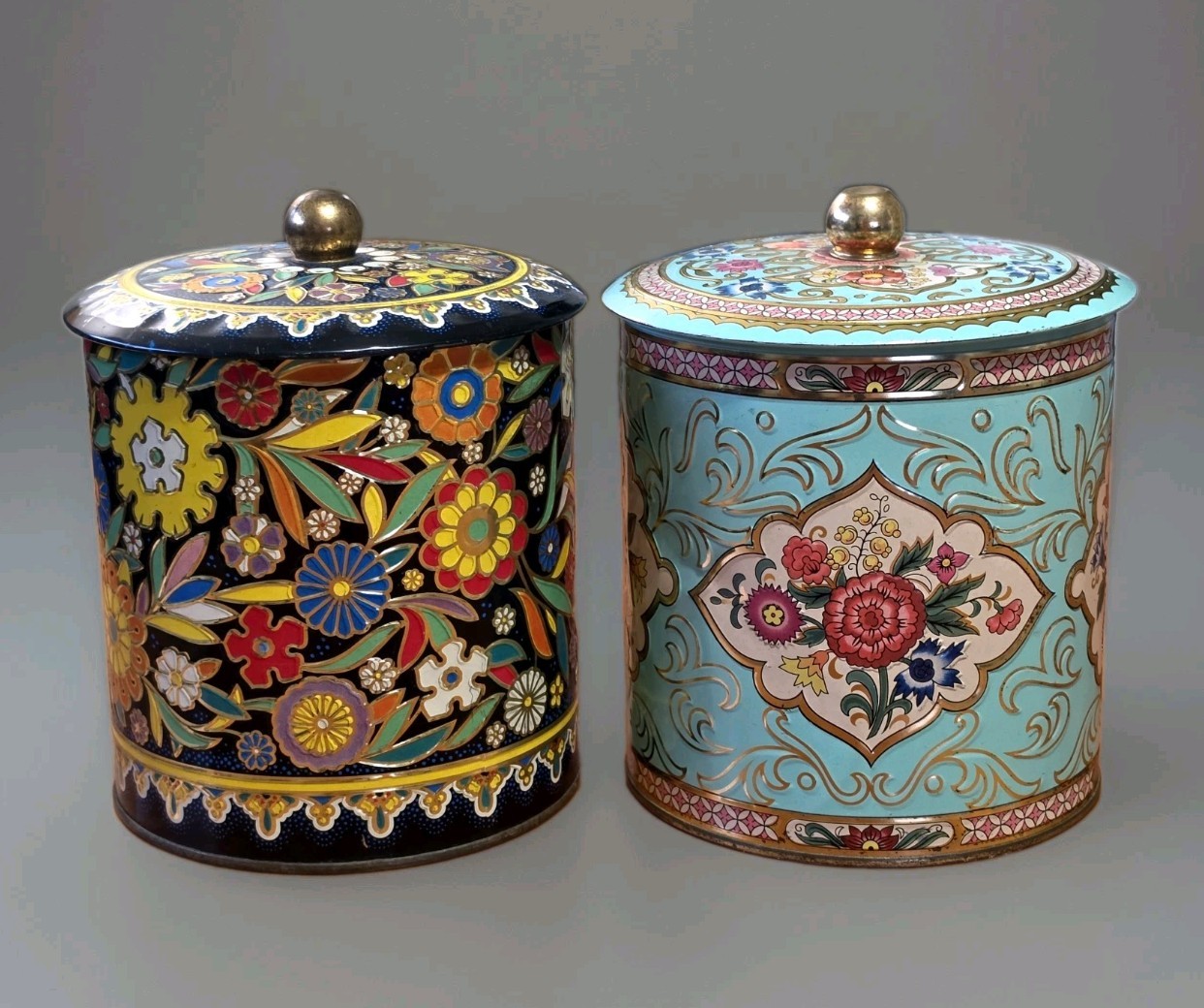 Vintage Daher Floral Biscuit Tins England