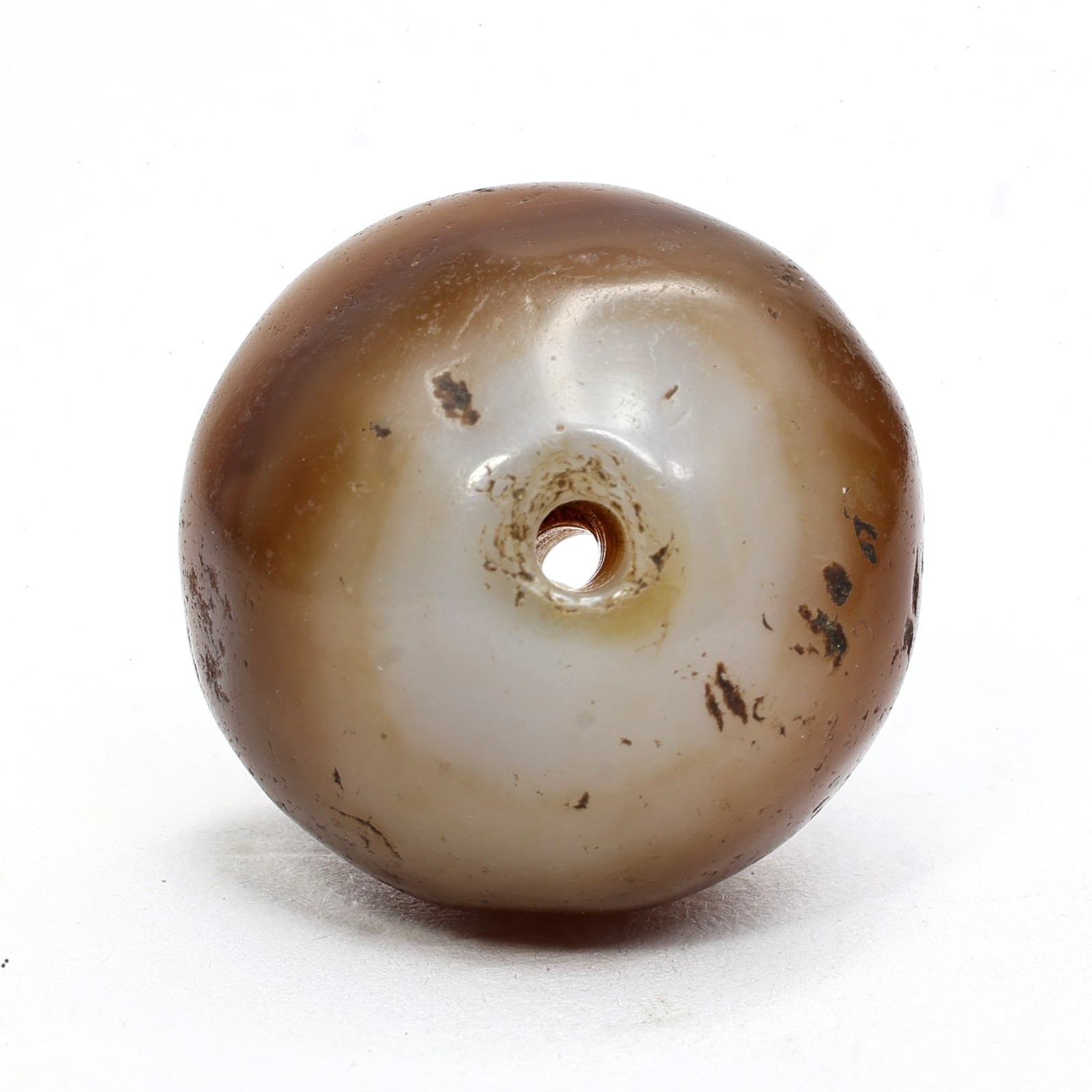 20mm Antique Himalay Old Tibetan Nepal Medicine Stripes Agate Stone dZi Bead 藥師珠