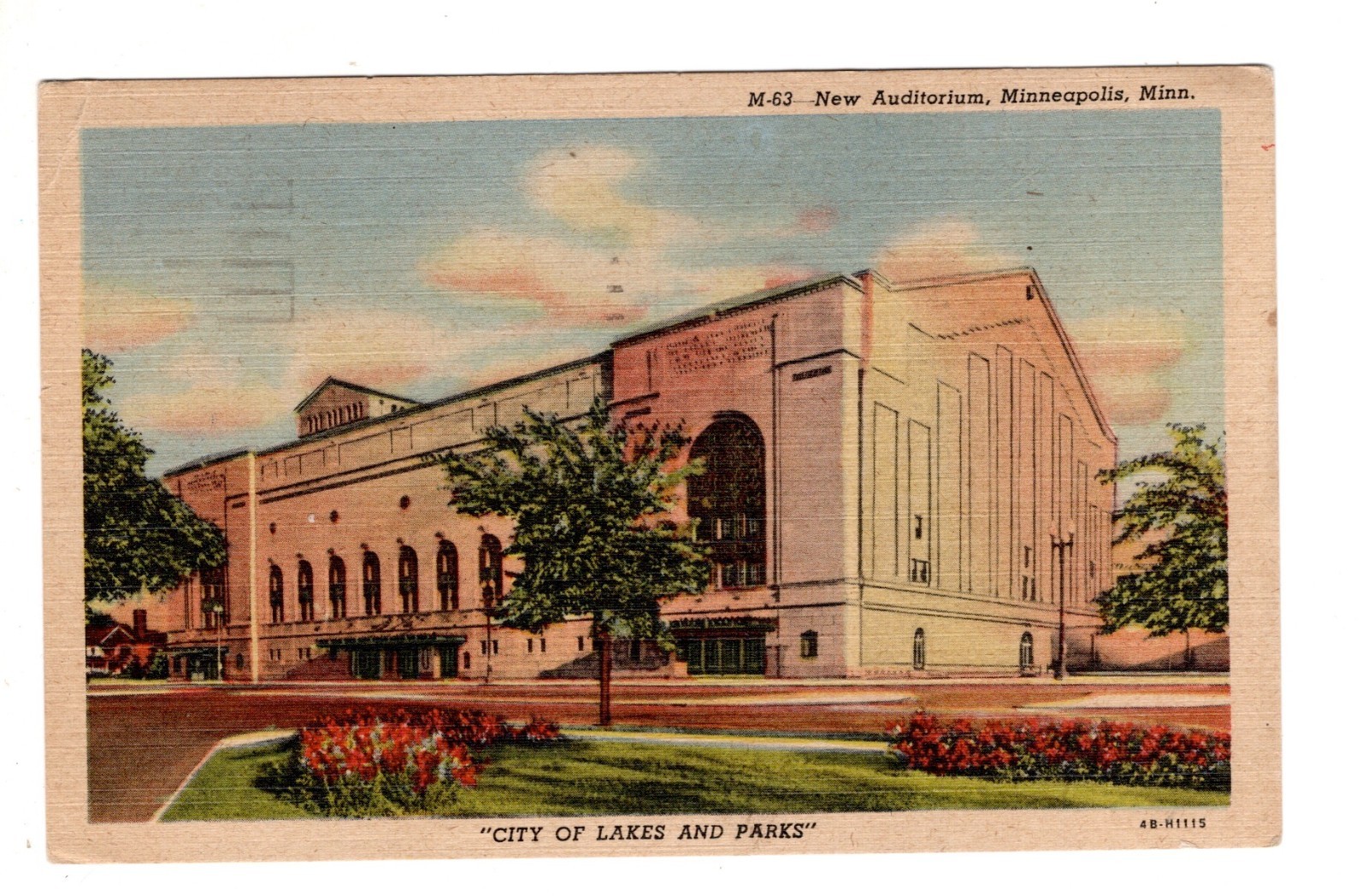 New Auditorium Minneapolis Minnesota Vintage Postcard MN