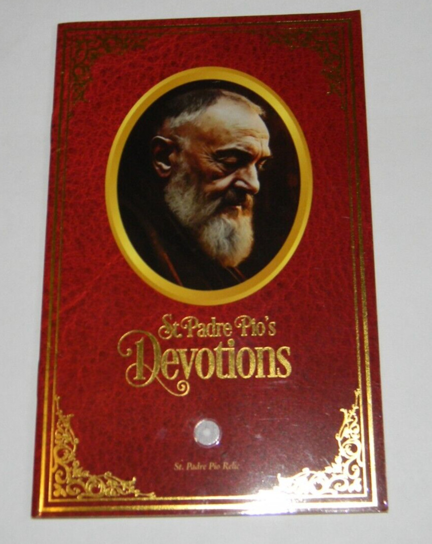 Cloth touched to relic of Saint Padre Pio Pio\'s Devotions prayer book booklet