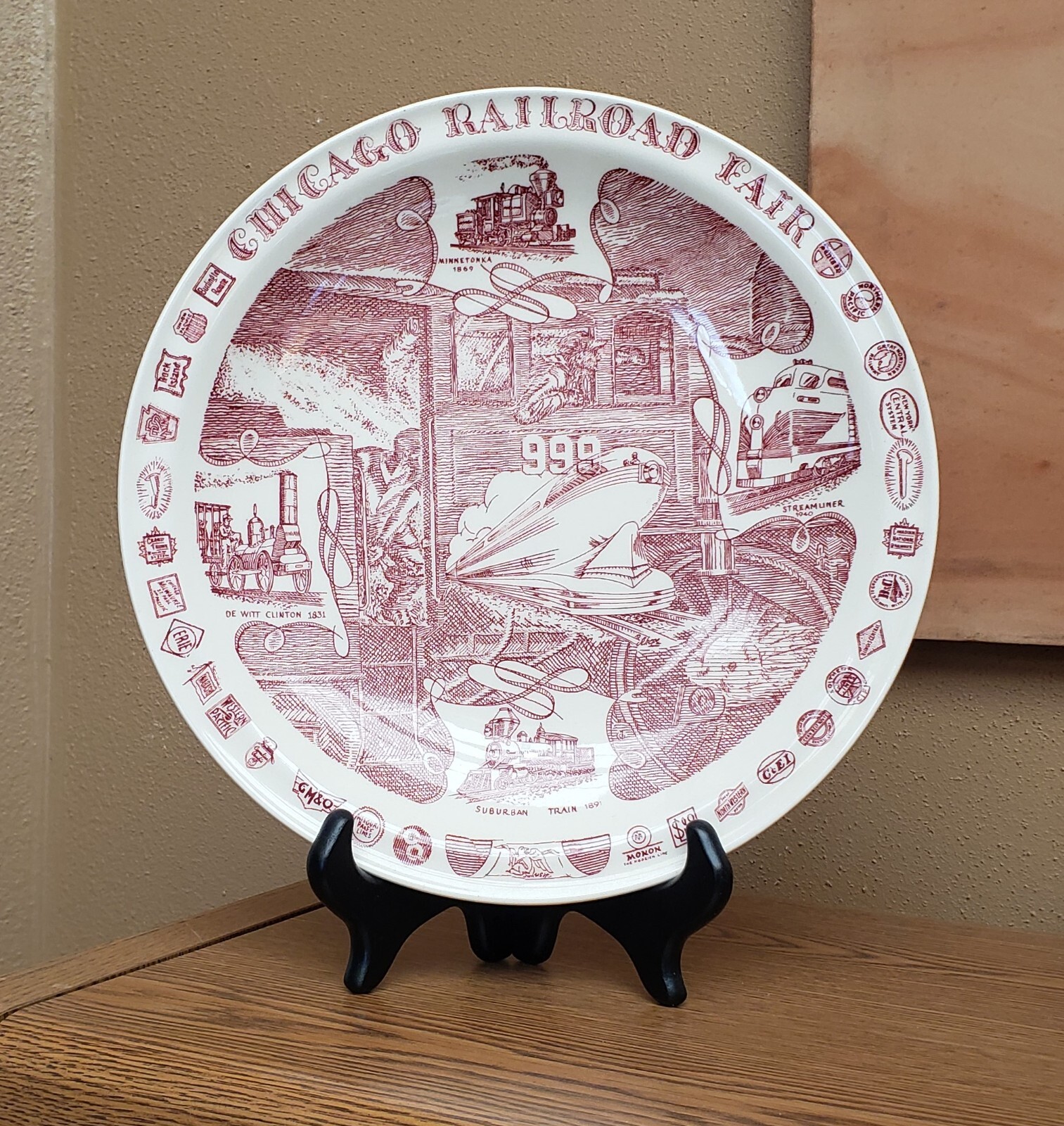 c1949 Chicago Railroad Fair Plate 100 Anniversary of Railroad Progress Venon Kil c1949 Chicago Railroad Fair Plate 100 Anniversary of Railroad Progress Venon Kil
