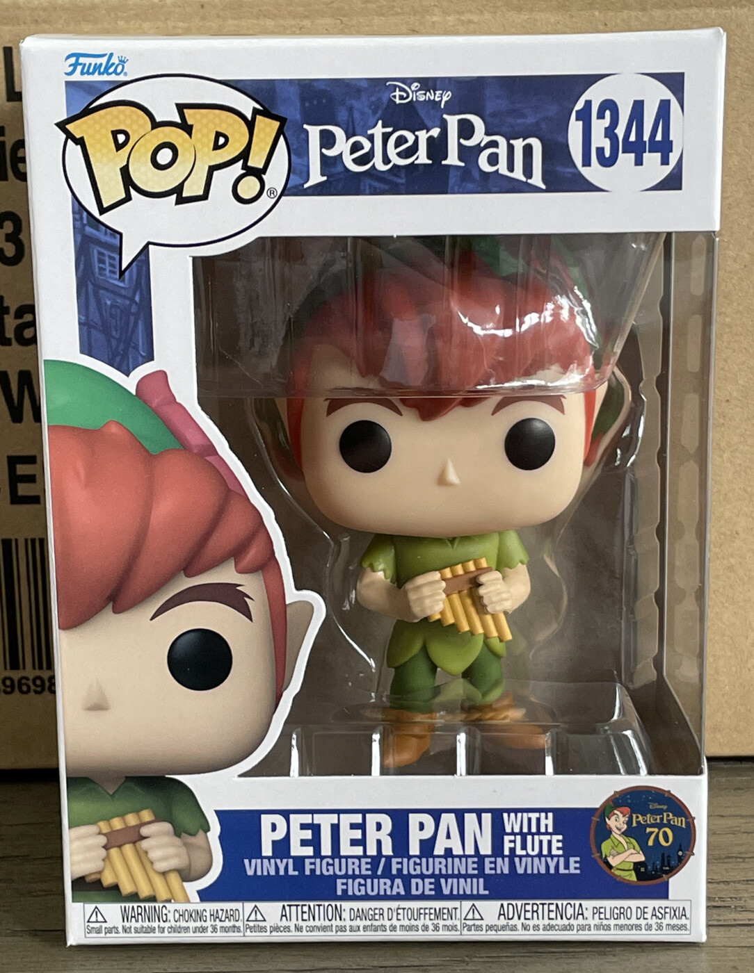 Funko Pop Disney Peter Pan 70th Ann. Peter Pan with Flute #1344 NEW W/PROTECTOR