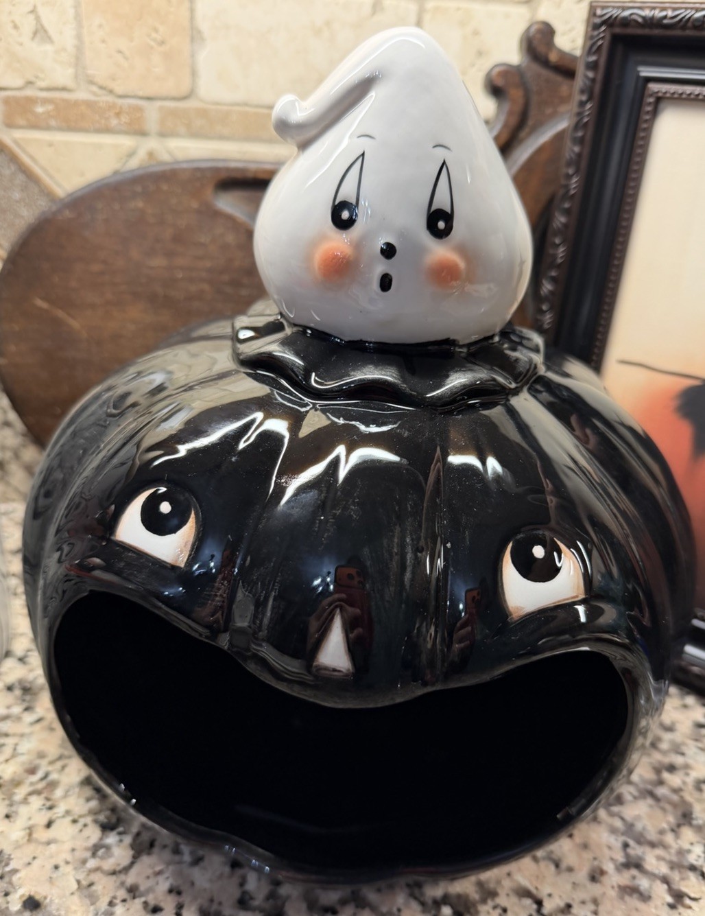 Very Rare Johanna Parker Black Ghost Pumpkin Big Mouth Bowl 2026 viral Halloween