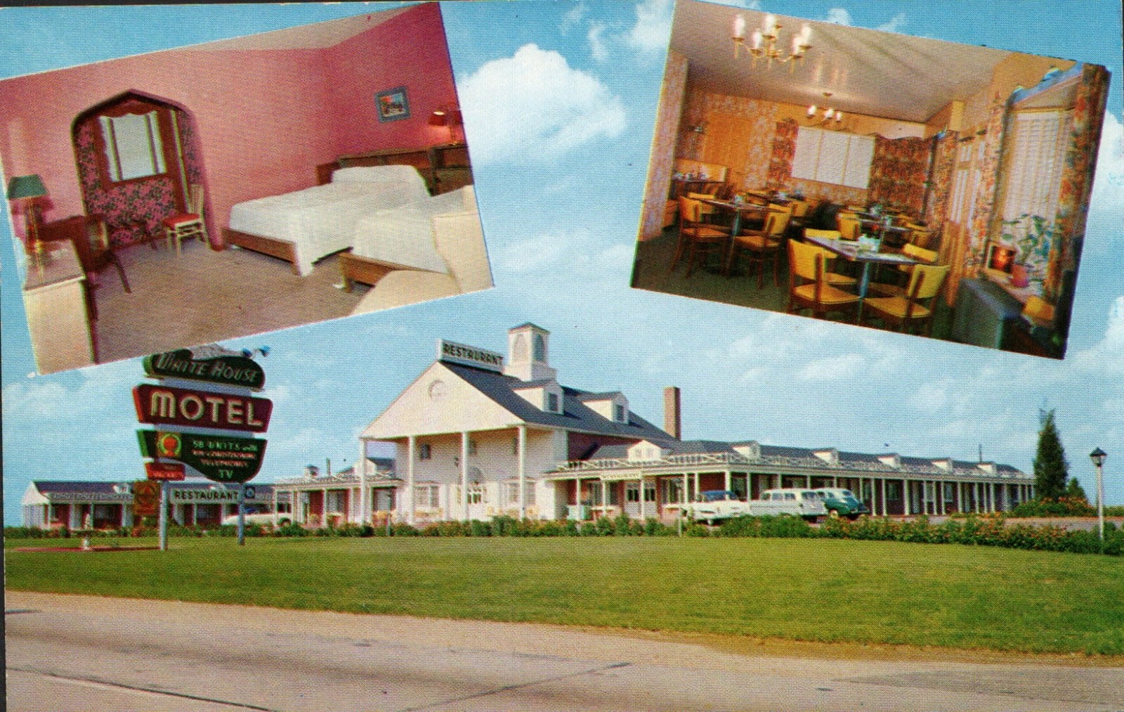 Newburg MD Maryland White House Motel Vintage Postcard Roadside USA
