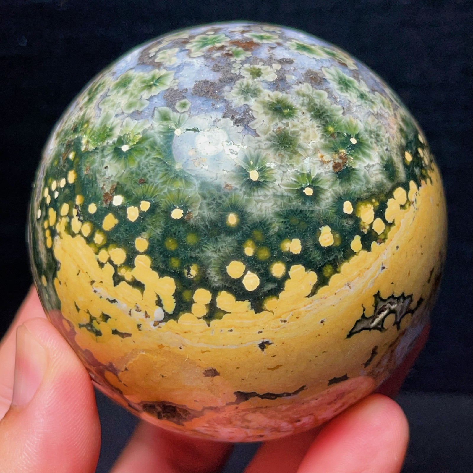 605G Natural Beautiful Ocean Jasper  Sphere Healing Agate Madagascar L8337