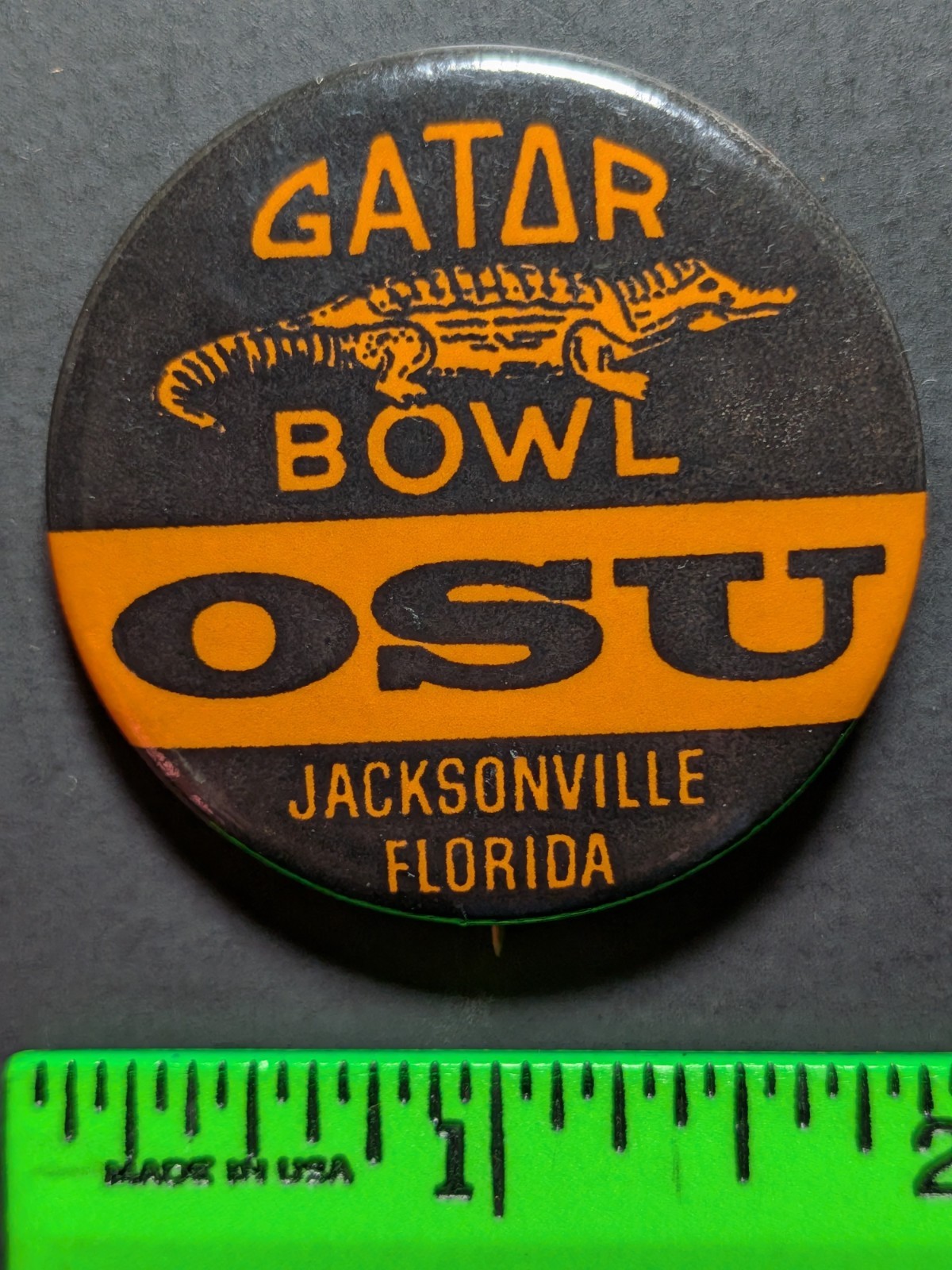 Vintage Oklahoma State Gator Bowl College Football Pinback Pin