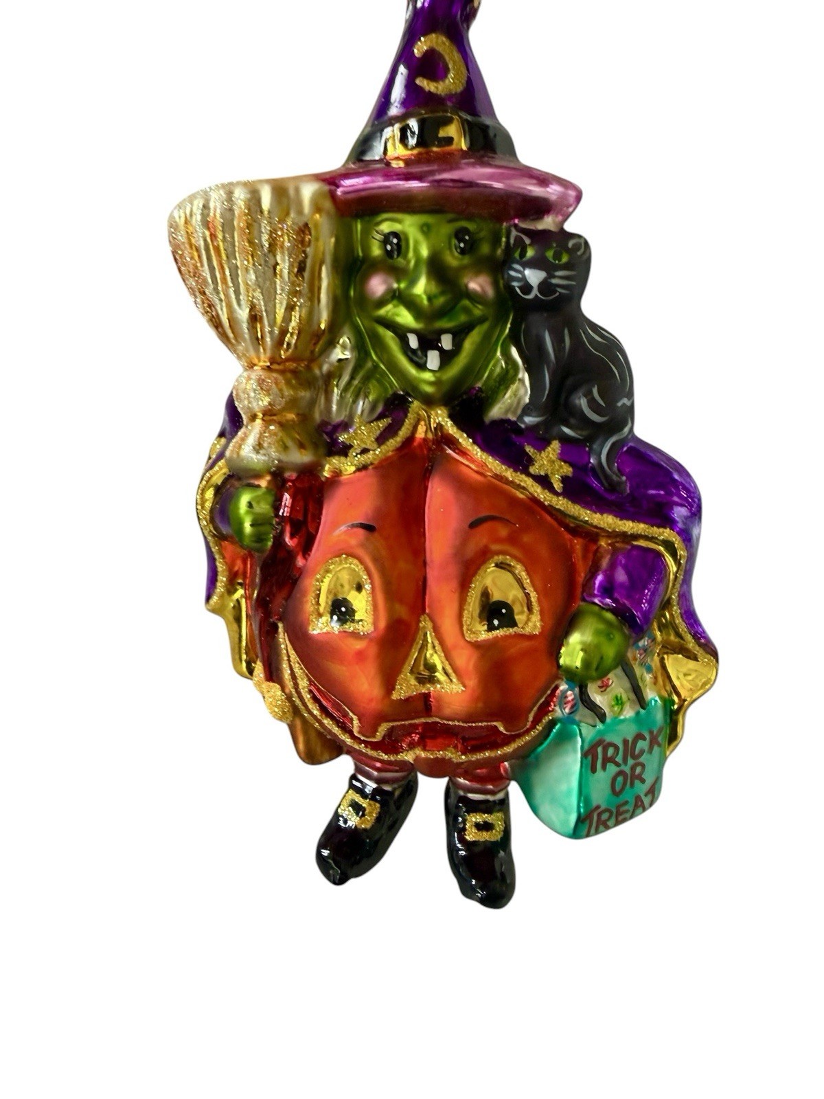 Radko Never Lovelier Halloween Witch in A Pumpkin Ornament 1012426 RARE