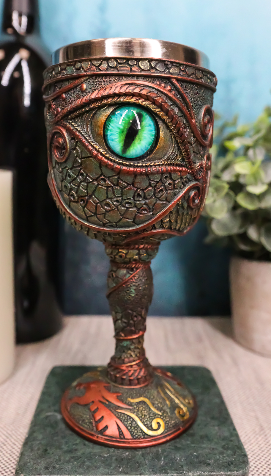 Ebros The Eye of the Dragon Mystical Fantasy Chalice 7oz Wine Goblet Figurine
