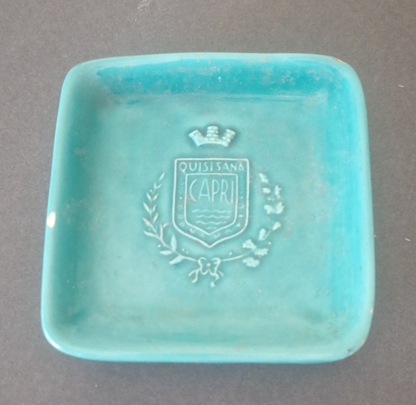 Giroli Napoli Capri Hotel & Motel Advertising Ashtray, Turquoise