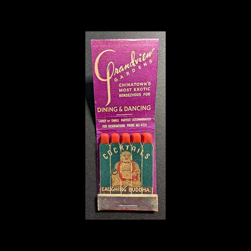 Feature Matchbook Full Book Grandview Gardens in New Chinatown Los Angels, CA