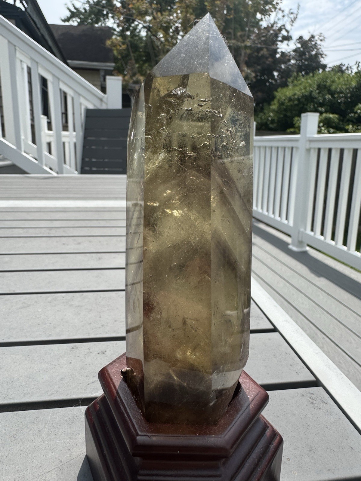 Big Beautiful Smoky Citrine Tower With Amazing Phantoms & Rainbows 430 Grams