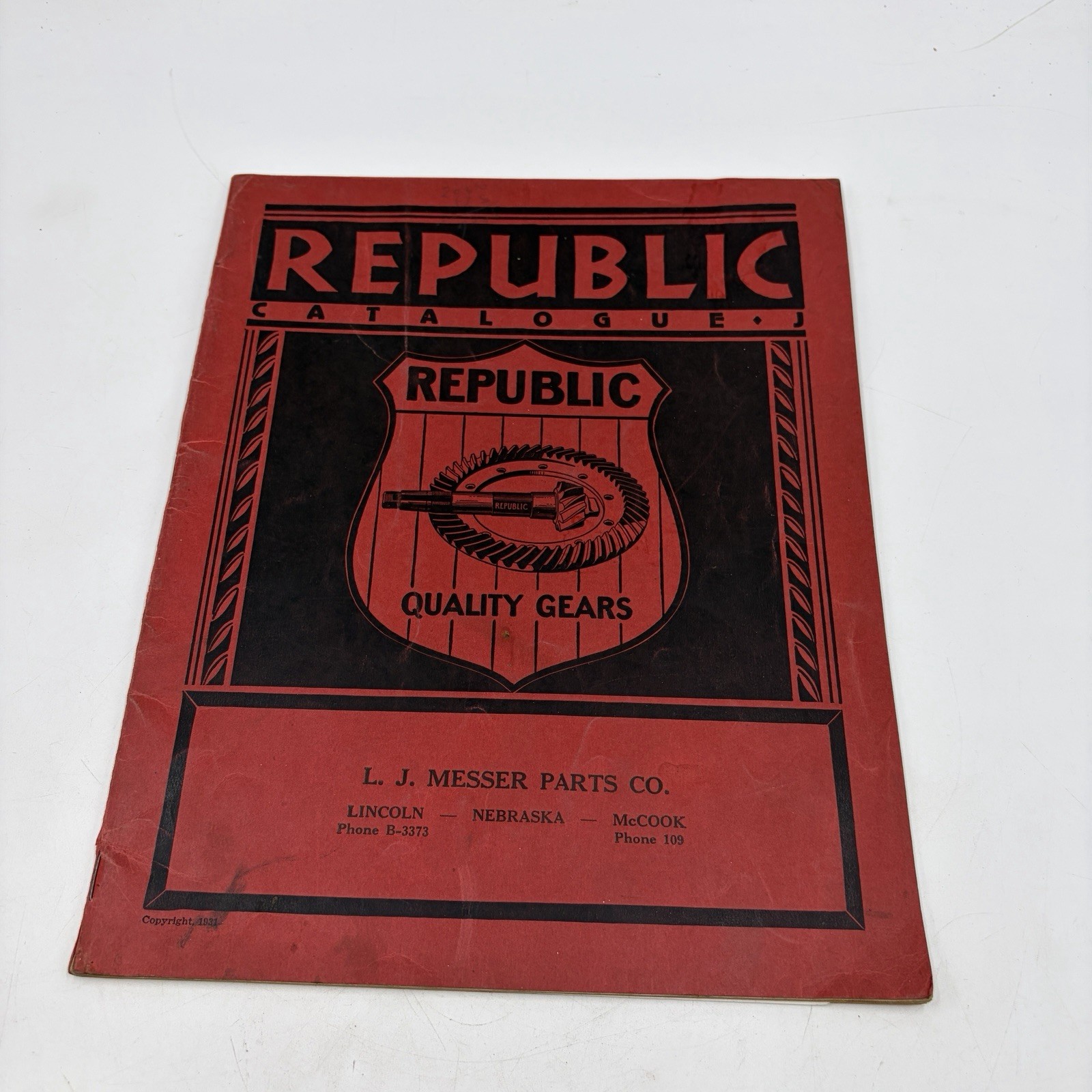 Vintage 1931 Republic Gears Catalog Ring Differential Pin
