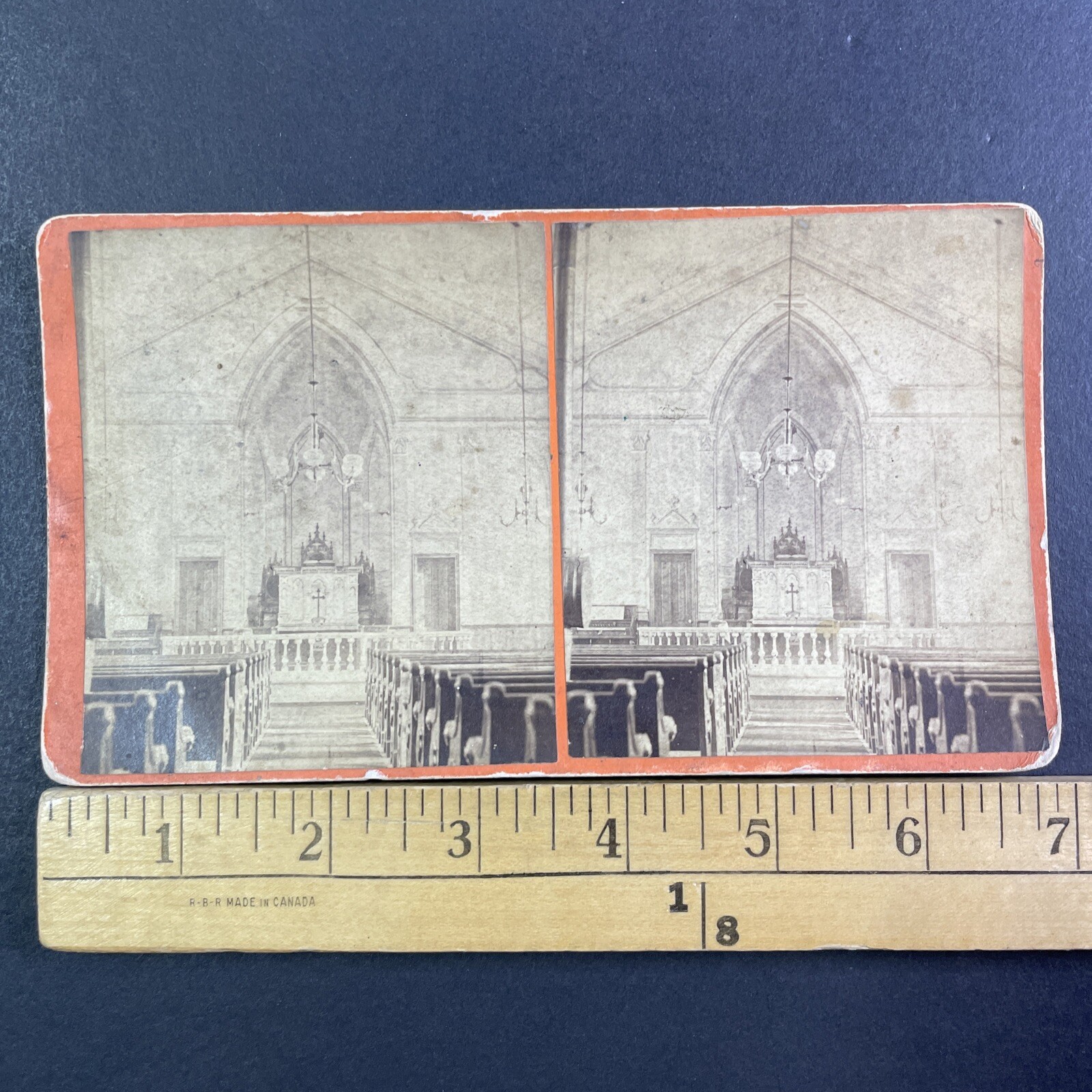 Swedish Evangelical Lutheran Messiah Church Interior Stereoview Smith Bros