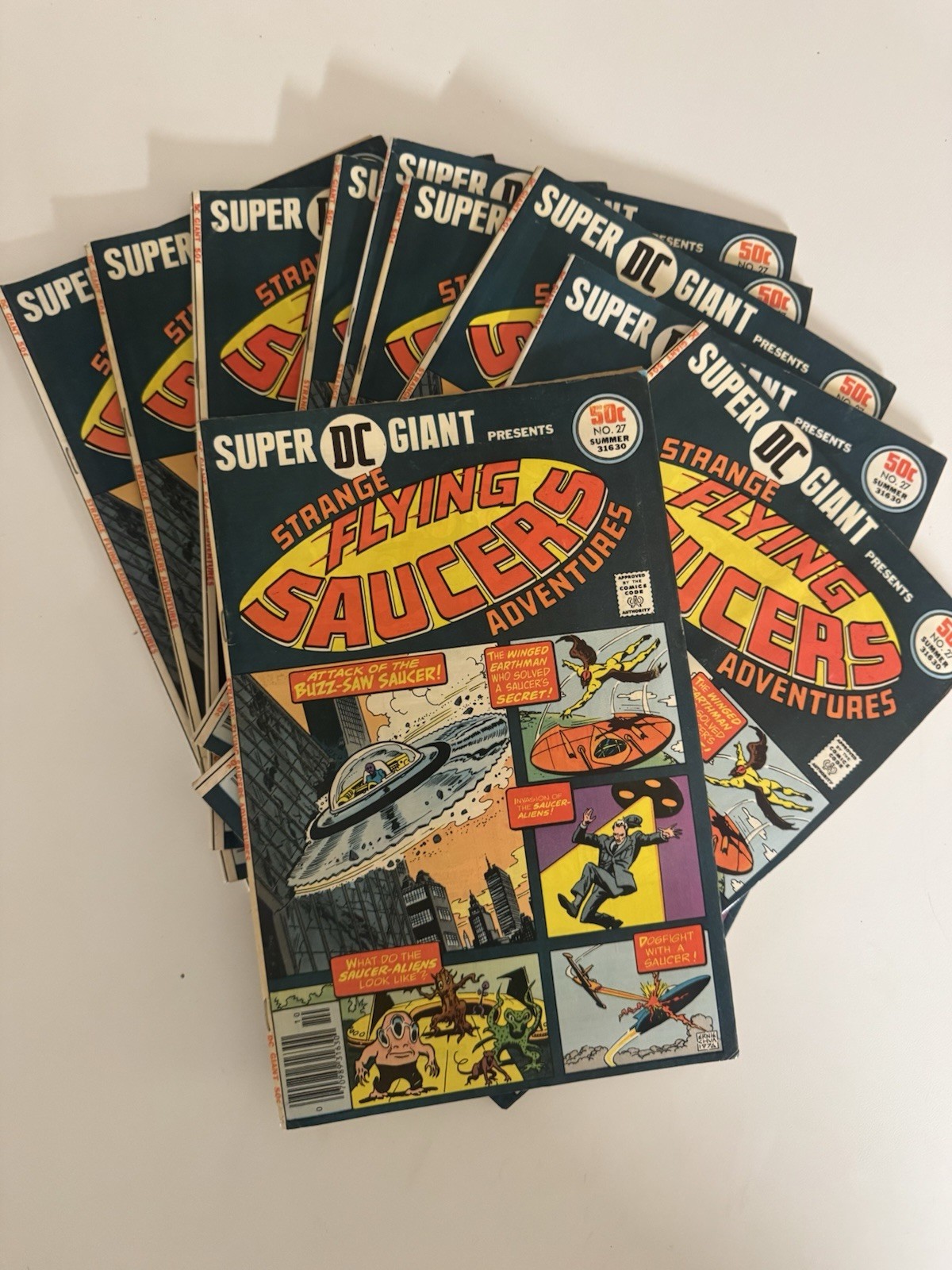 Super DC Giant #27 - 1976 Strange Flying Saucers Adventures DC Comics Lot of 10