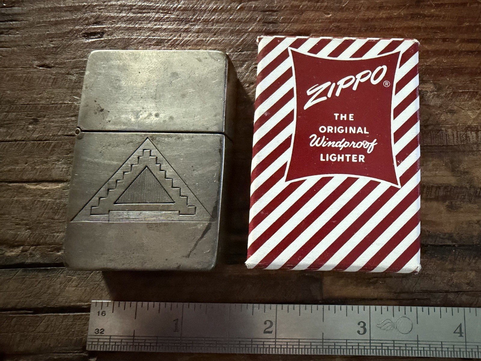Vintage 1950s Zippo Lighter US 7th Army Engraved Germany 835 Silver Case & Box Vintage 1950s Zippo Lighter US 7th Army Engraved Germany 835 Silver Case & Box