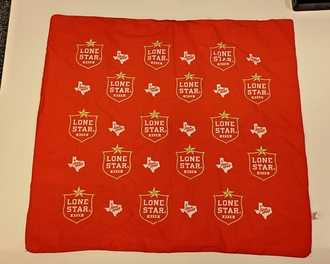 LONE STAR BEER RED BANDANA & LONE STAR LIGHT BLUE BANDANA