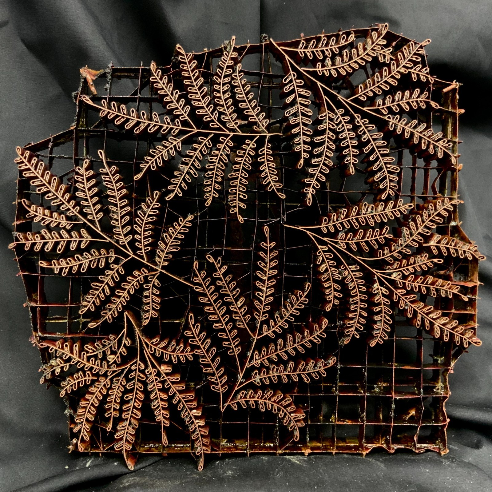 Copper Tjap Cap Chop Stamp Artisan Batik Sweet Fern 8.5\