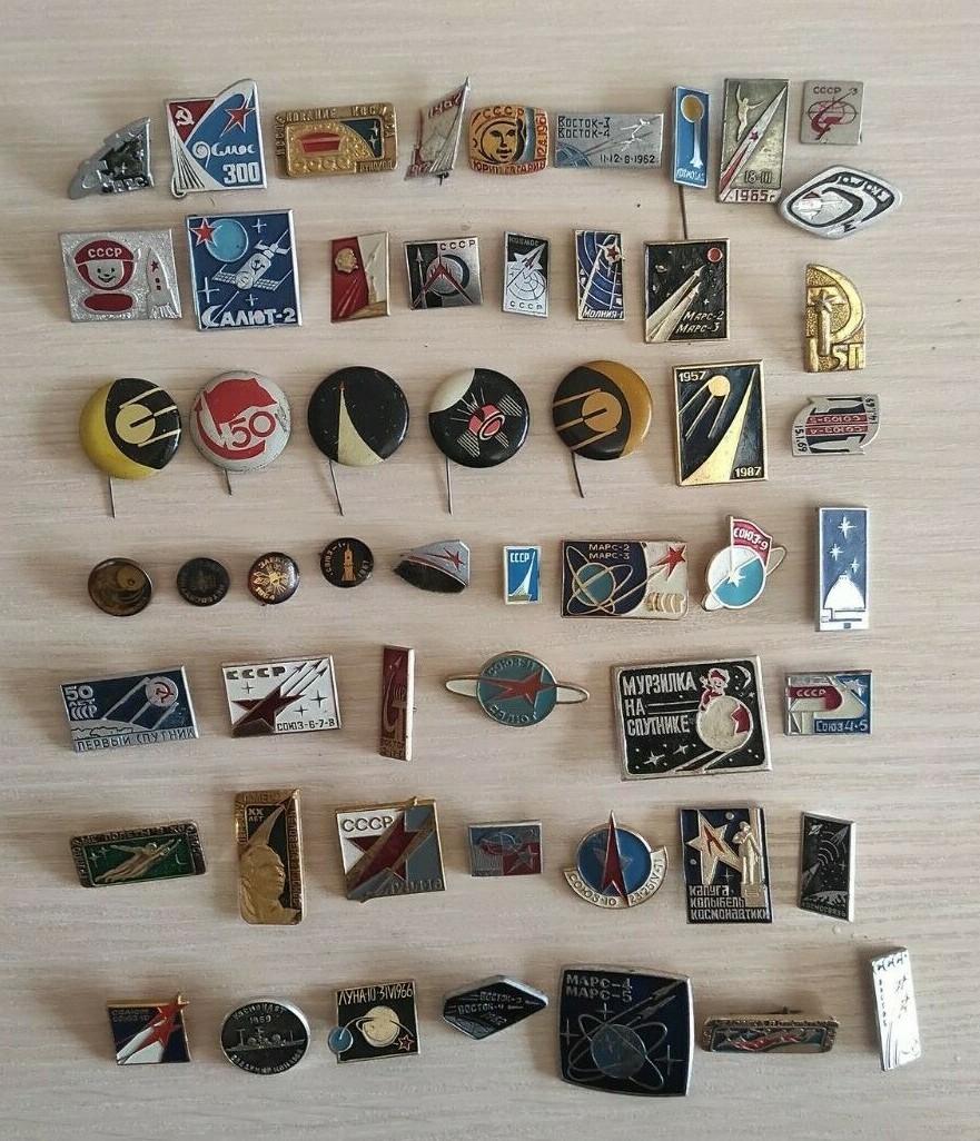 100% original Russian USSR soviet space program badge Satelit Human Souz Moon
