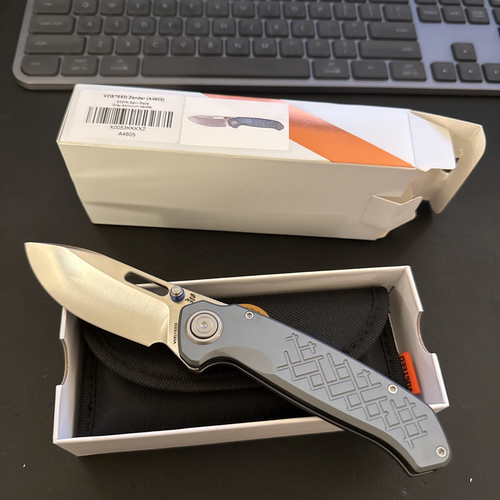 🔥SOLD OUT🔥- Vosteed Zander (A4605) S35VN Blade, Gray/Blue Aluminum Handle