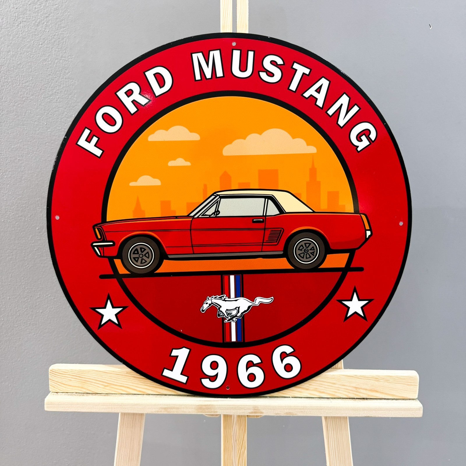 1966 FORD MUSTANG American Muscle Icon Heavy Metal Sign XL  19.7\