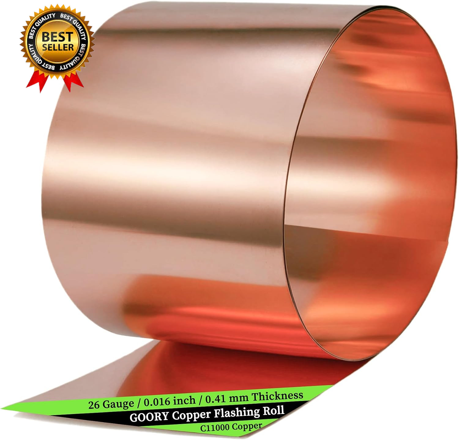 Copper Flashing 26 Gauge - 12In X 10Ft 0.016\