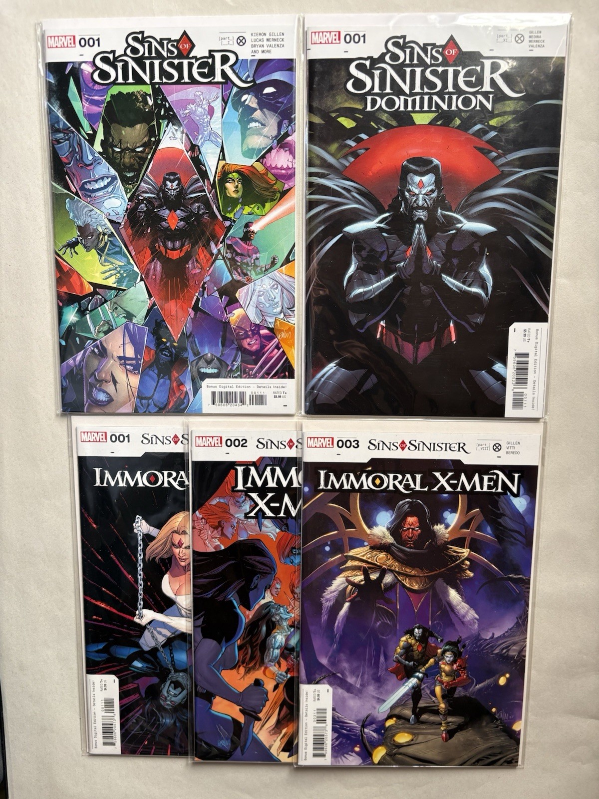 Immoral X-Men #1-3 Complete Set 2023 PLUS Sins of Sinister & Dominion Marvel Immoral X-Men #1-3 Complete Set 2023 PLUS Sins of Sinister & Dominion Marvel