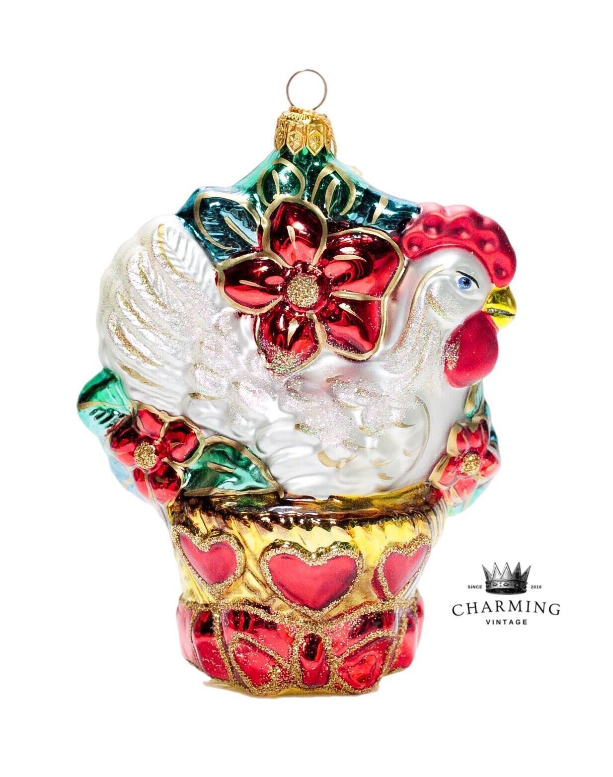 Vtg Kurt Adler Polonaise 12 Days of Christmas Three French Hens Ornament w/ Box
