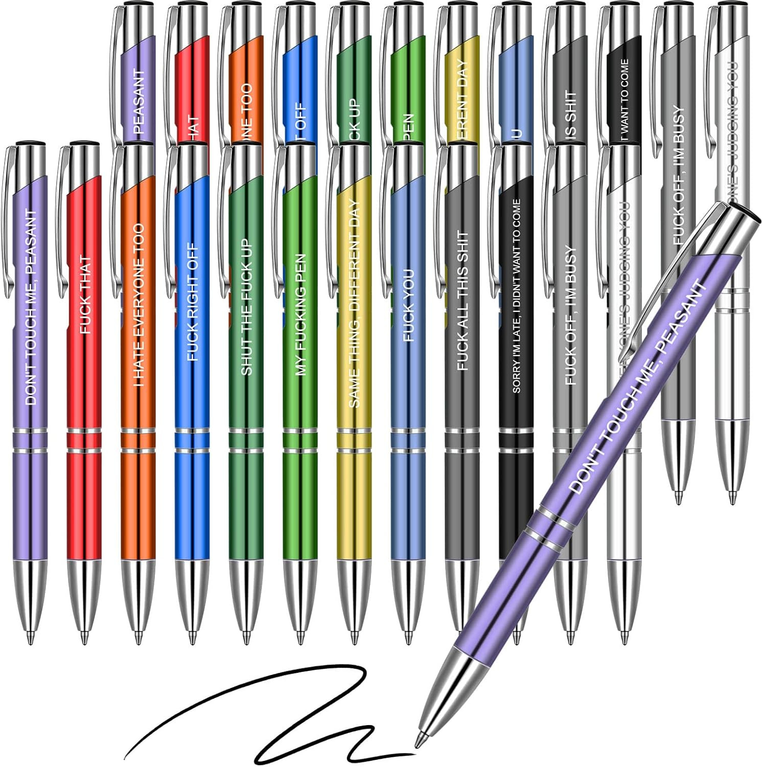 24 Snarky Office Pens Funny Ballpoint Pens Black Ink Pens Work Sucks Pen Set ... 24 Snarky Office Pens Funny Ballpoint Pens Black Ink Pens Work Sucks Pen Set ...