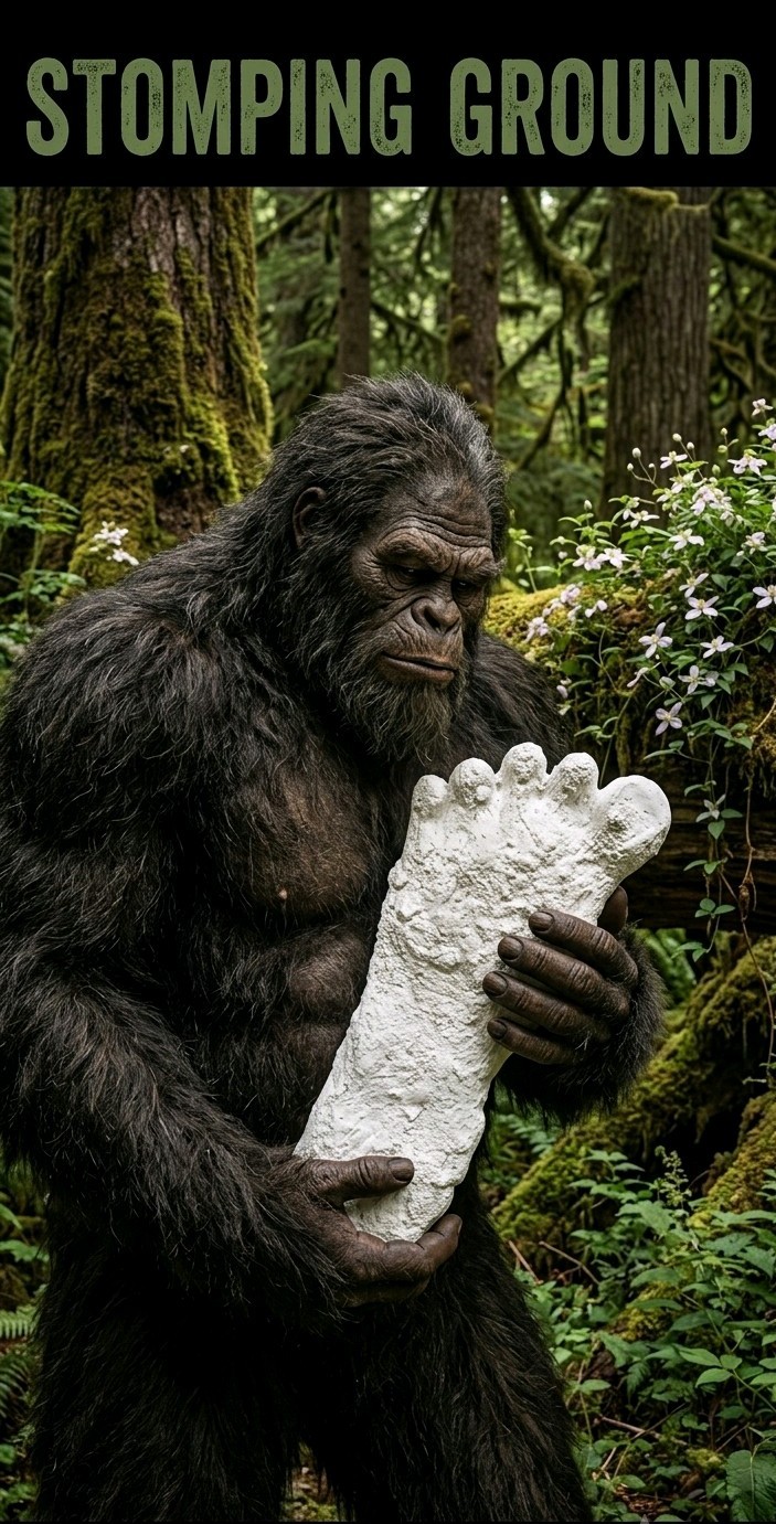 Stomping Ground Bigfoot Plaster Cast Large Footprint Stomping Ground