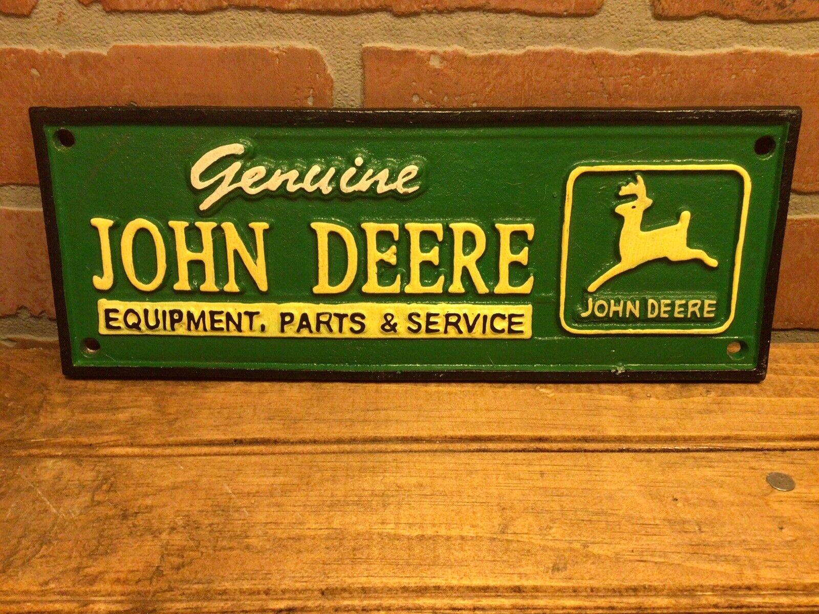 Genuine John Deere Equipment, Parts & Service Cast Iron Sign A Great Gift