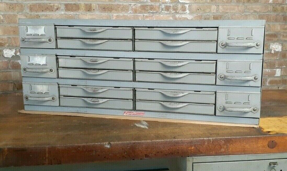 Vintage Real Equipto USA  SPECIAL 18 Drawer Metal Parts Cabinet 12\