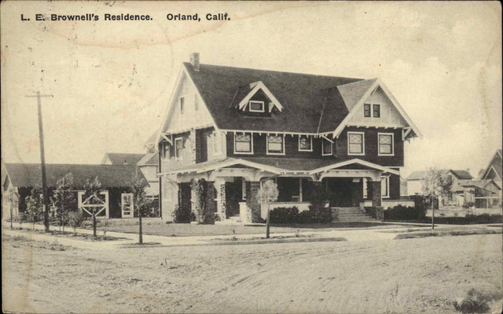 Orland California CA Brownell's Residence c1920 Vintage Postcard