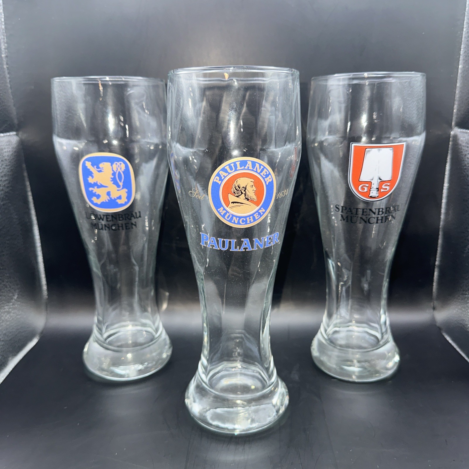 .5 Liter German Beer Glasses Lowenbrau Paulaner Spatenbrau Munchen Set Of 3 .5 Liter German Beer Glasses Lowenbrau Paulaner Spatenbrau Munchen Set Of 3