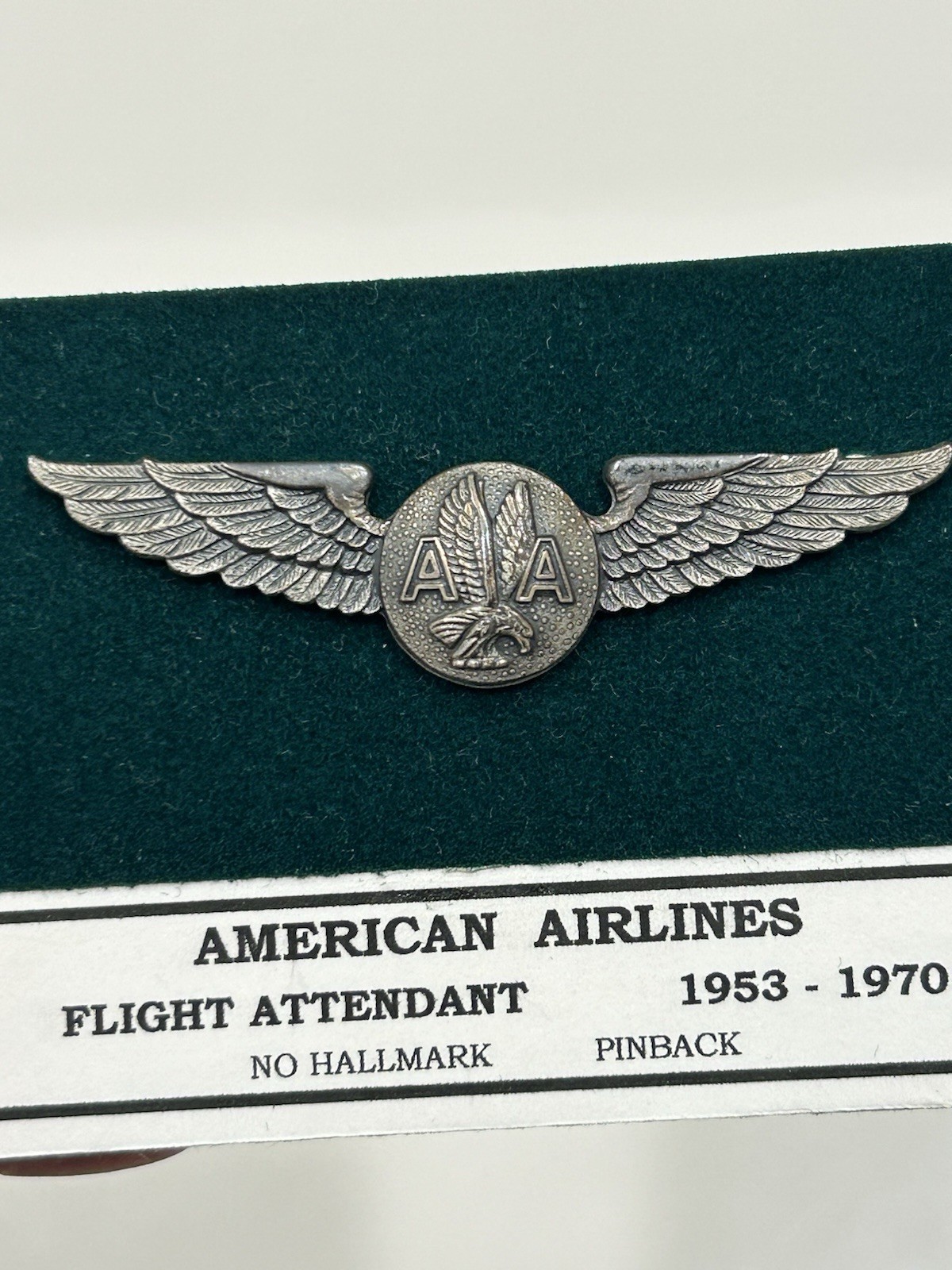 Vintage American Airlines Flight Attendant Stewardess Wings 2.5