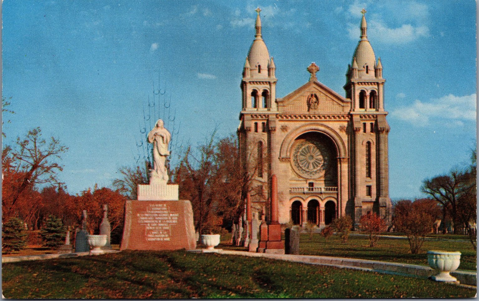 St. Boniface Basilica Cathedral Winnipeg Manitoba Canada Vintage Postcard