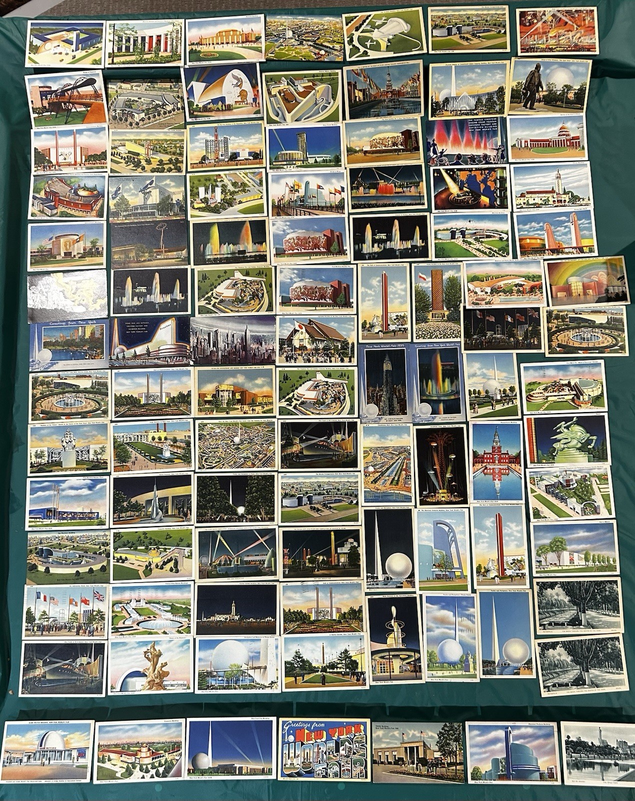 Lot of 98 Vintage New York Worlds Fair 1939 Linen Postcards, Unposted and Posted